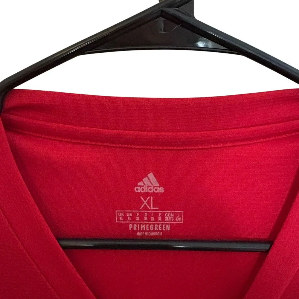 Adidas Men's XL Long Sleeve Soccer‎ Jersey Red Classics Eagles Crest Primegreen